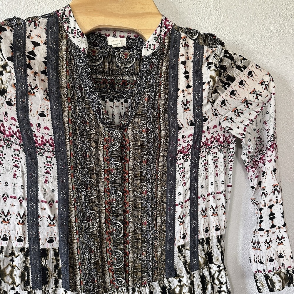 Anthropologie Tiny Dress Womens Small Gaina Floral Drop Waist Long Sleeve‎ Boho - Picture 2 of 9